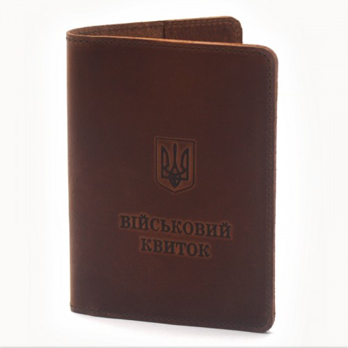 Обложка для документов Военный билет кожа Фото 4